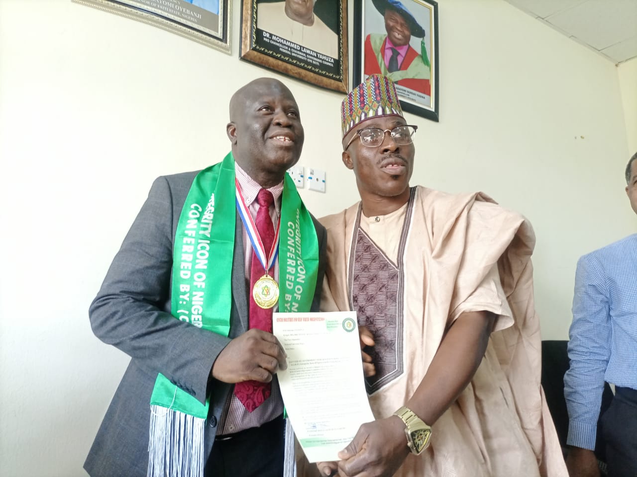 FUOYE VC, Fasina bags Integrity Icon of Nigeria Award