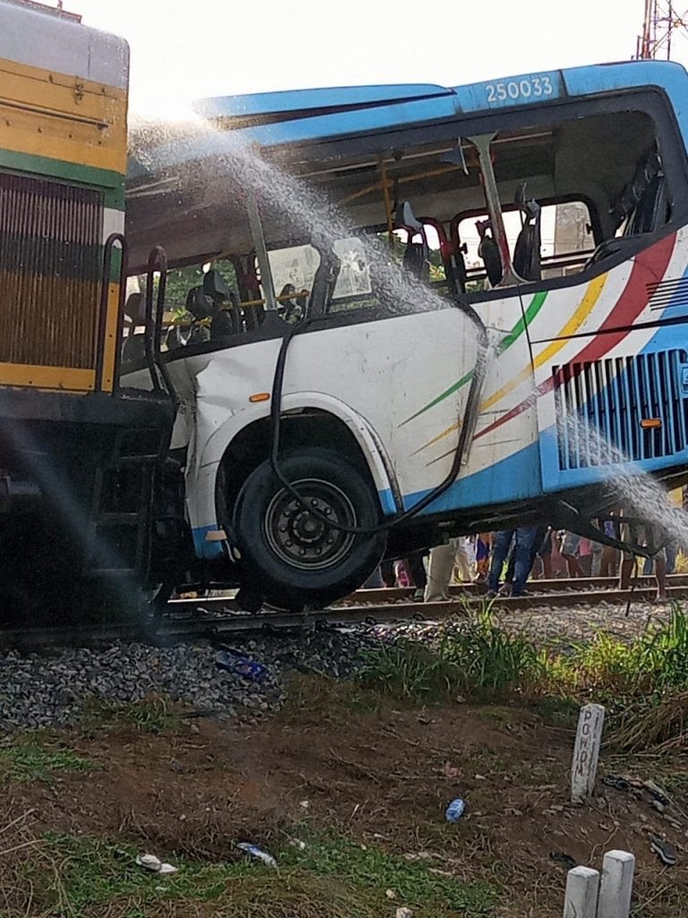 Two dead, others injured as train crushes BRT bus in Lagos
